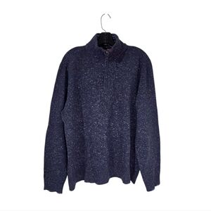 Robert Graham Wool Blue Space Dye 1/4 Zip Pullover Sweater Men's‎ Large
